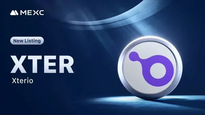 Logotipo da Xterio, fundo azul com a palavra XTER em branco