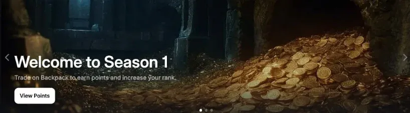 Imagem promocional da campanha Season 1 da Backpack, com datas e recompensas