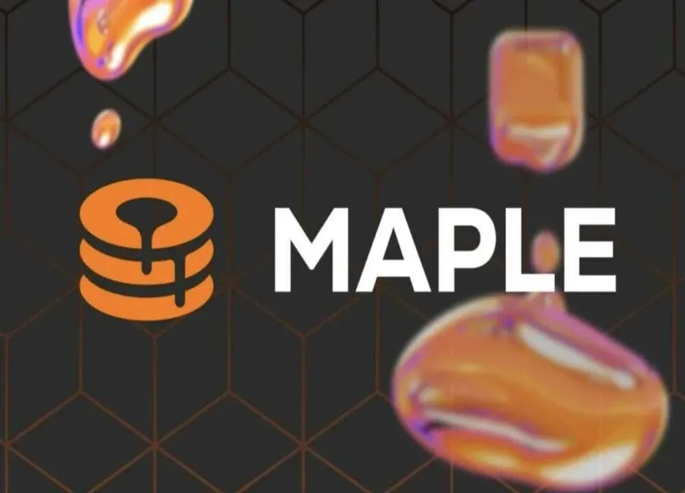 Interface da plataforma Maple Finance exibindo o token SYRUP e a taxa de rendimento anual