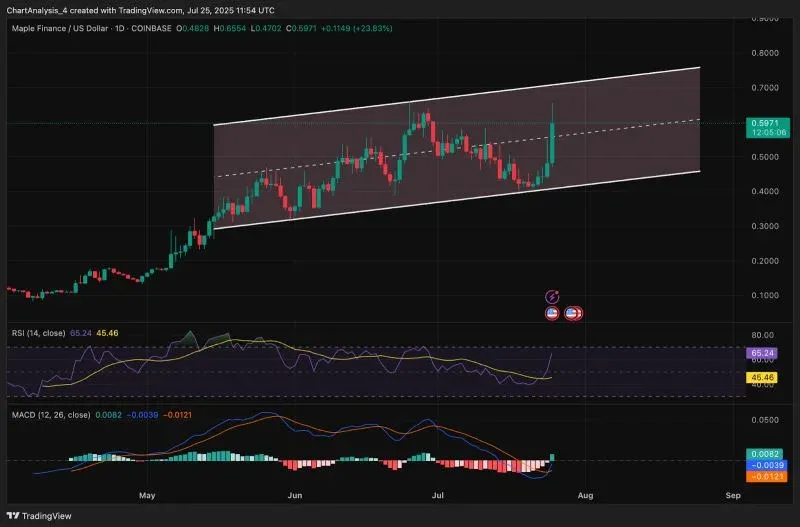 Linha de preço do SYRUP no TradingView