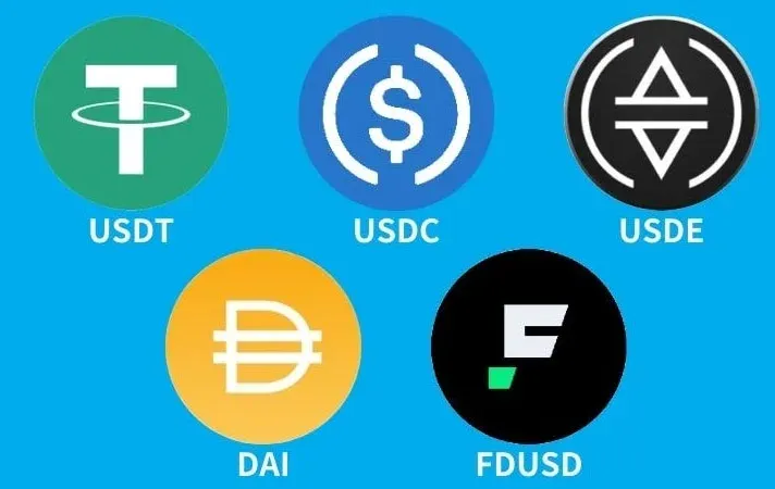 USDE 标志与去中心化网络结构示意图