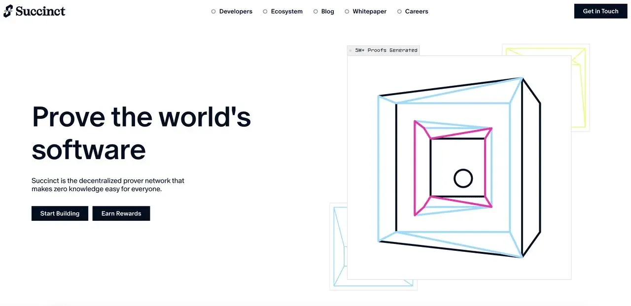 Diagram of the Succinct ZK Prover network showing provers and verifiers