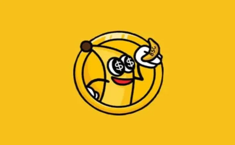 BANANAS31 代幣徽標 黃色香蕉配區塊鏈圖案