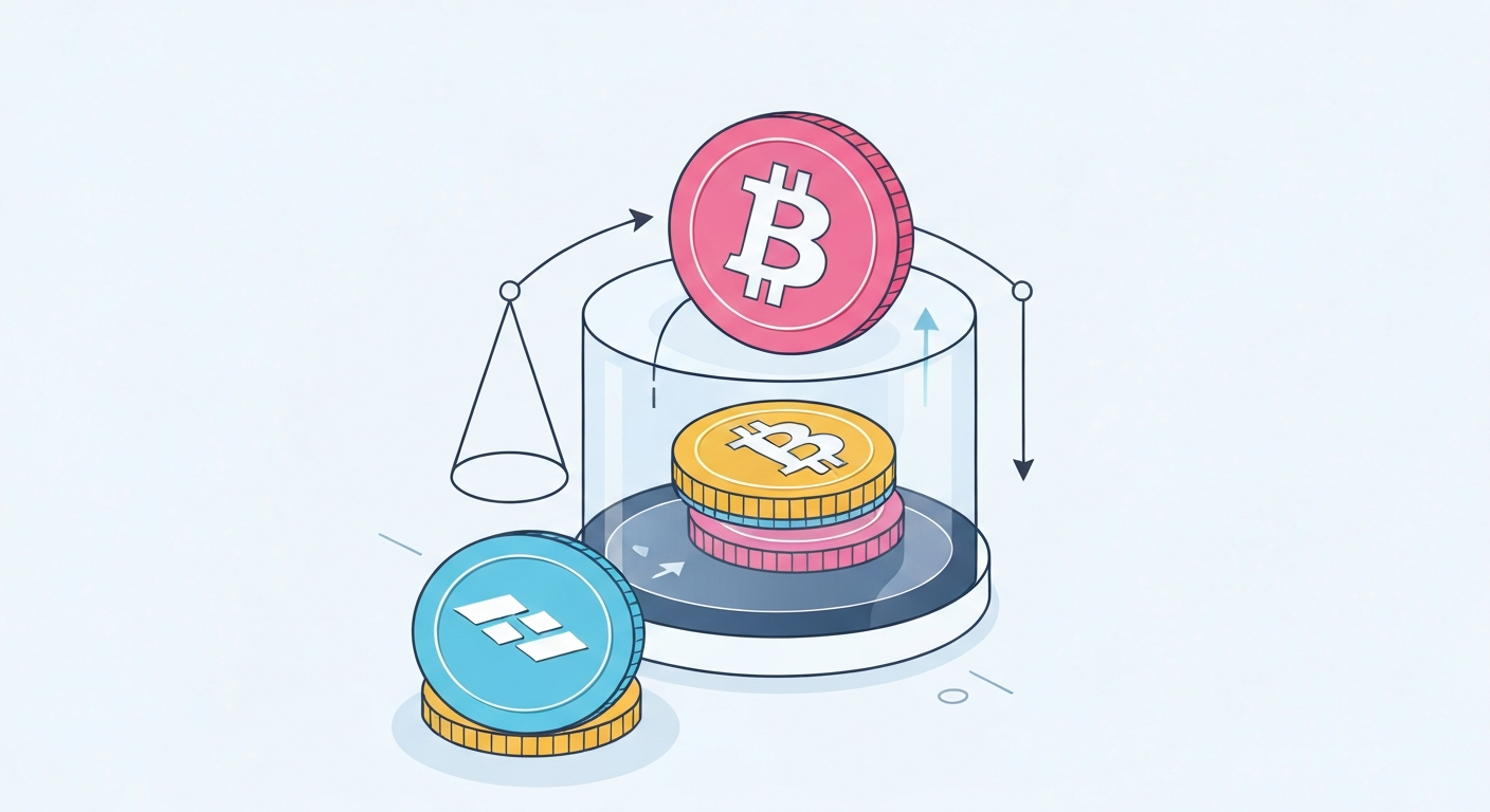 A conceptual illustration of a liquidity pool with two different crypto tokens b