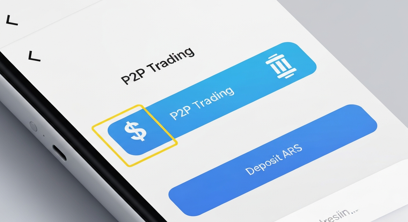 A visual guide showing a smartphone screen with the Binance app interface, highl