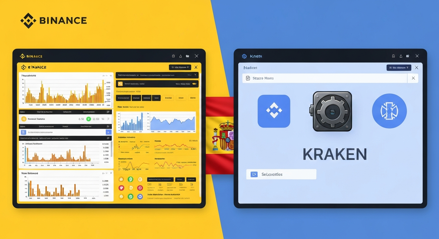 A visual comparison between two digital platforms, one representing Binance with