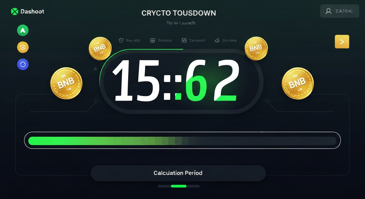 A digital dashboard showing a countdown timer for a crypto launchpad event, with