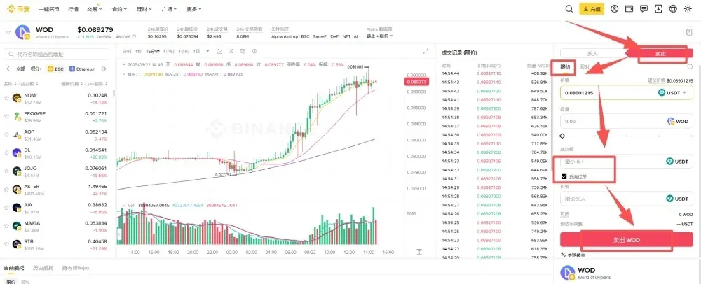 Tutorial de orden inversa de Binance Alpha