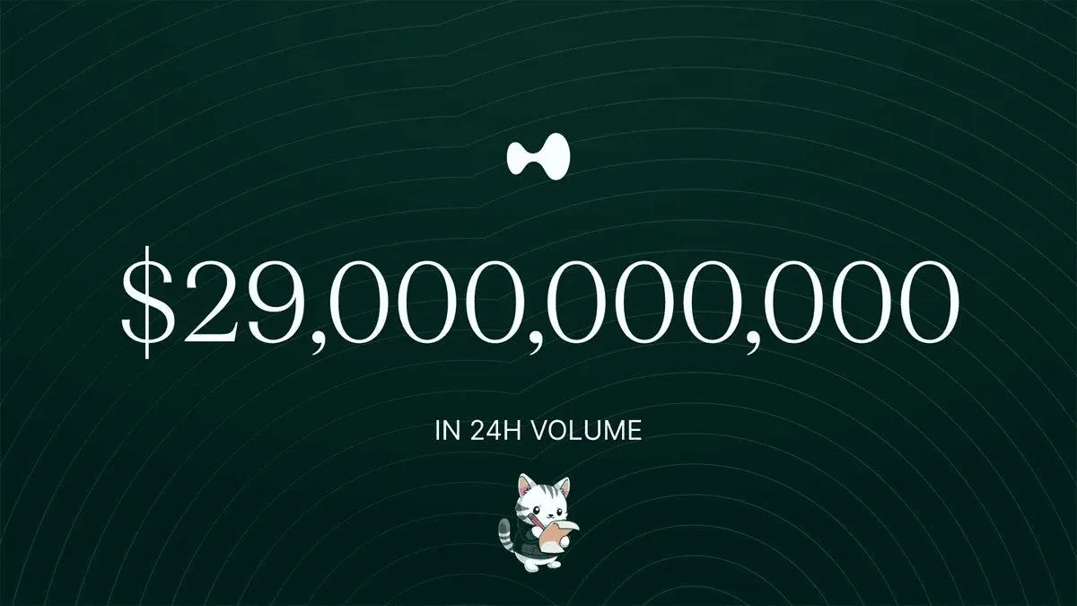 HYPE代币市值前20 24h成交额290亿美元 用户超80万