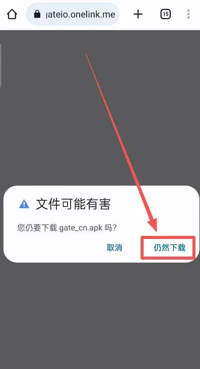 手机提示文件可能有害并继续下载的弹窗