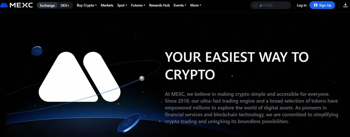 MEXC 加密貨幣交易平台官方標誌與全球品牌形象