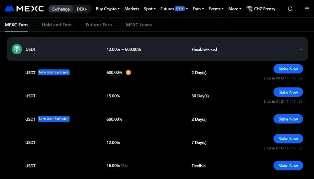 Producto de rendimiento USDT en la Ciudad de México
