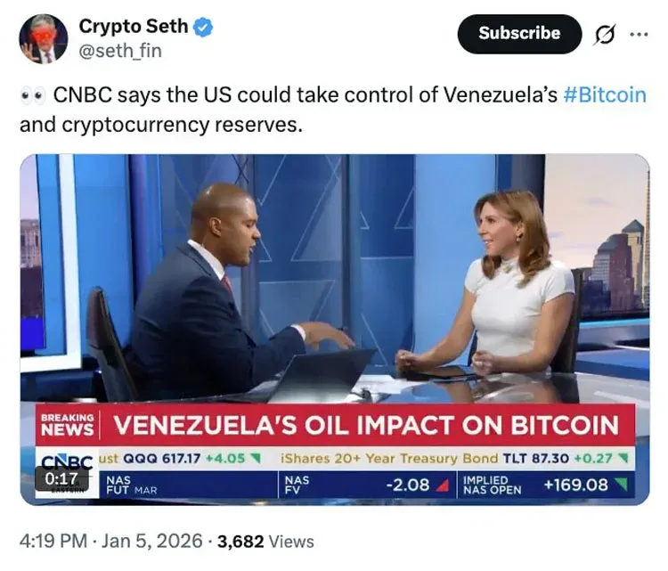 Símbolo de bitcoin junto a la bandera de Venezuela y representación de carteras offshore
