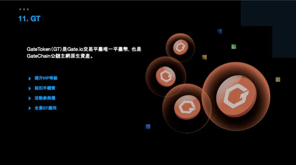 Gate.io 頁面展示 GT 標誌及手續費折扣資訊