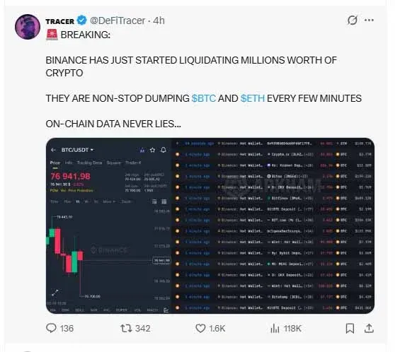 Linha do tempo de grandes fluxos de Bitcoin para exchanges
