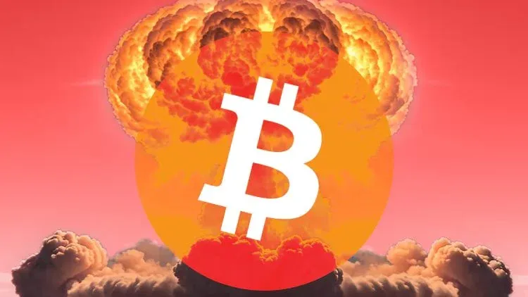 比特币价格走势图呈下降趋势并出现底部区间