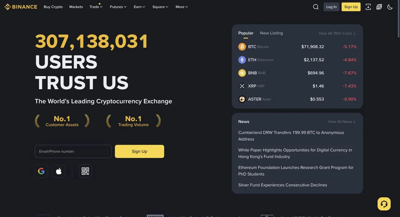 Logotipo da Binance com ícone de escudo e cadeado de segurança
