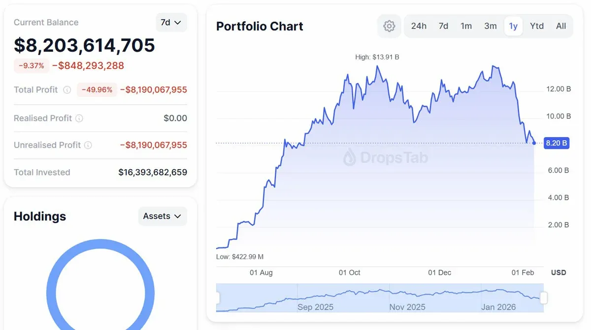BitMine 股價下跌折線圖