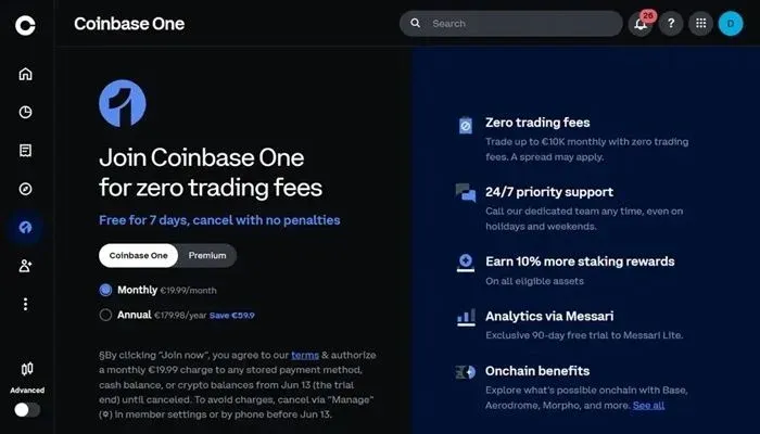 Coinbase features