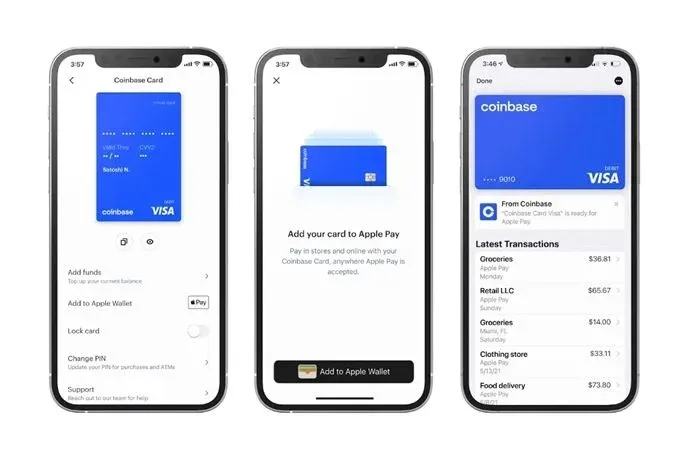 Coinbase 加密信用卡正面