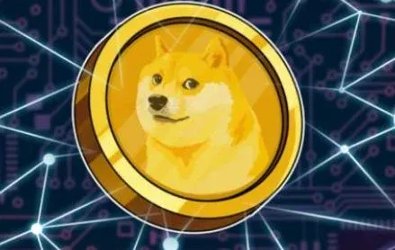 Pantalla de computadora mostrando el logo de Dogecoin y la interfaz del software de minería