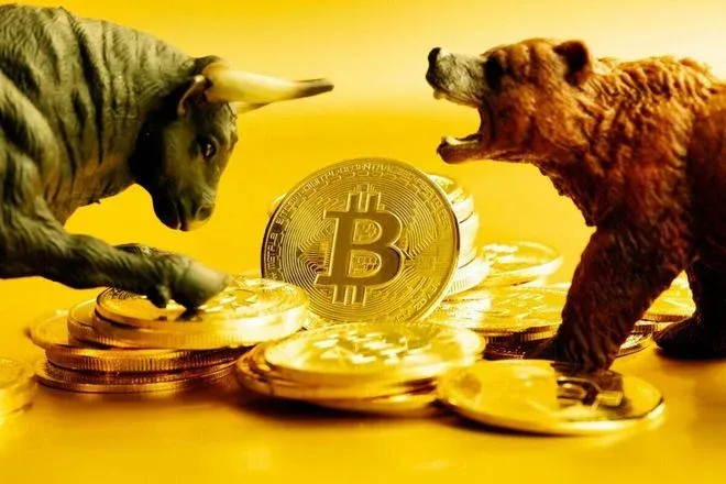 Bitcoin price drops to key support level, candlestick chart showing downtrend