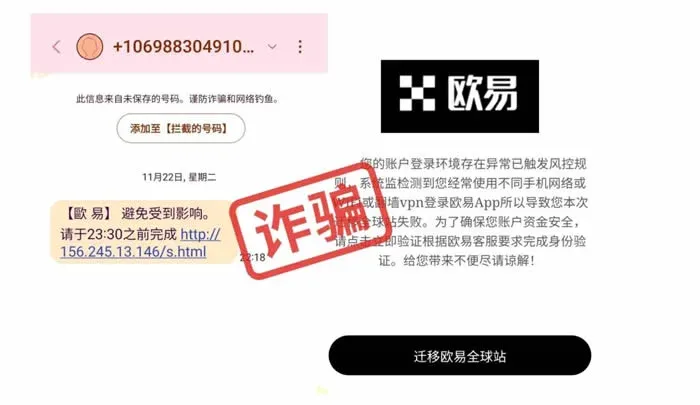 Tela de confirmação de transferência de um aplicativo falso que se passa por Binance