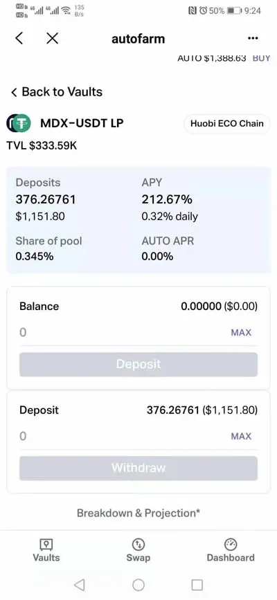 Diagram of MDX‑USDT liquidity pool with short‑MDX hedge