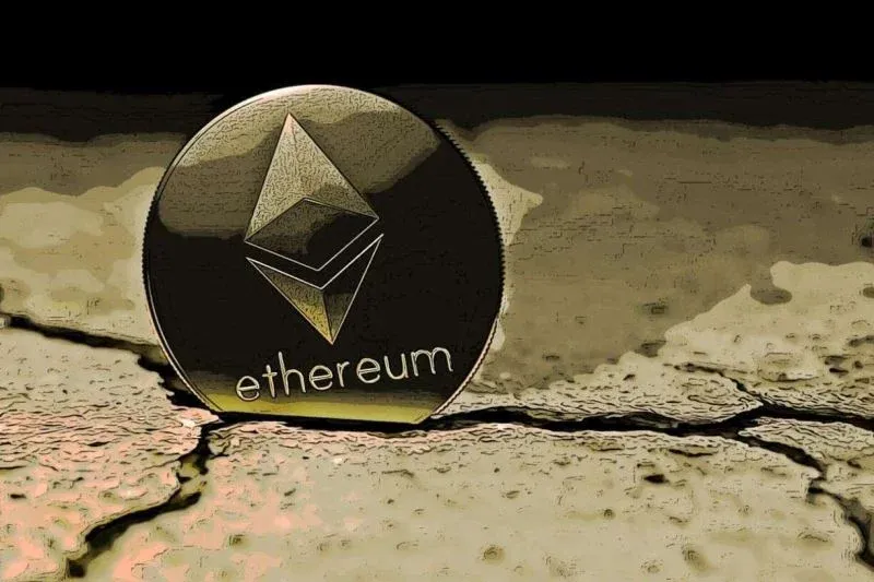 Gráfico de preço do Ethereum com marca de aprovação do ETF