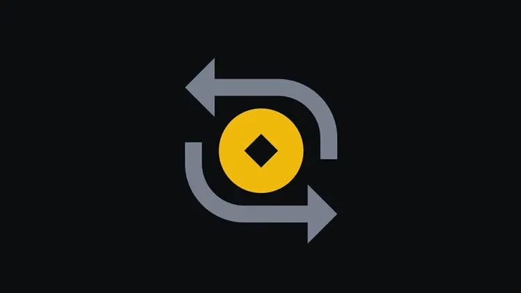 Binance Instant Swap interface showing crypto‑to‑crypto exchange options