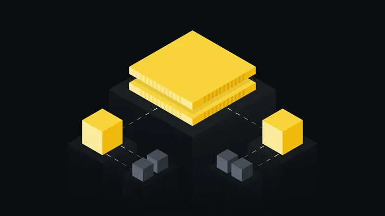 Ilustração de uma blockchain dividida em múltiplos fragmentos paralelos