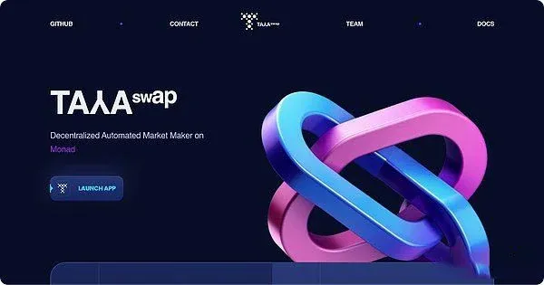 TayaSwap Dapp 界面展示交易对和流动性池信息
