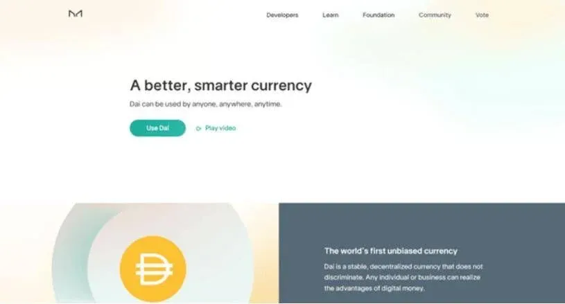 MakerDAO 标志与 DAI 稳定币图标并列展示