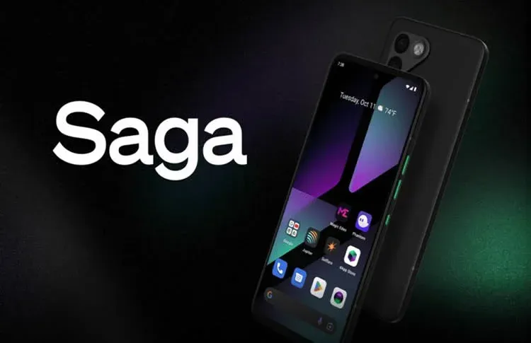 Muestra frontal del teléfono Solana Seeker