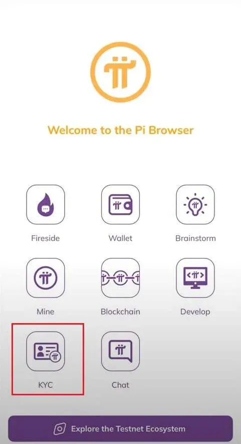 Pi 浏览器 KYC 页面切换至中文界面