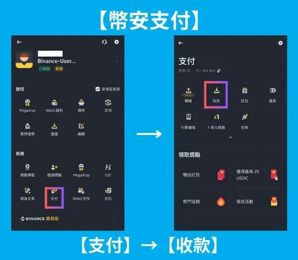 幣安支付頁面展示用於掃碼的 QR Code
