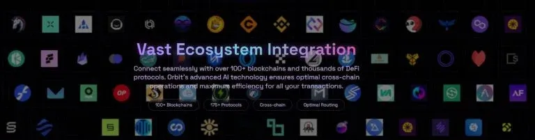 Orbit AI DeFi 助理平台界面展示跨链资产桥接
