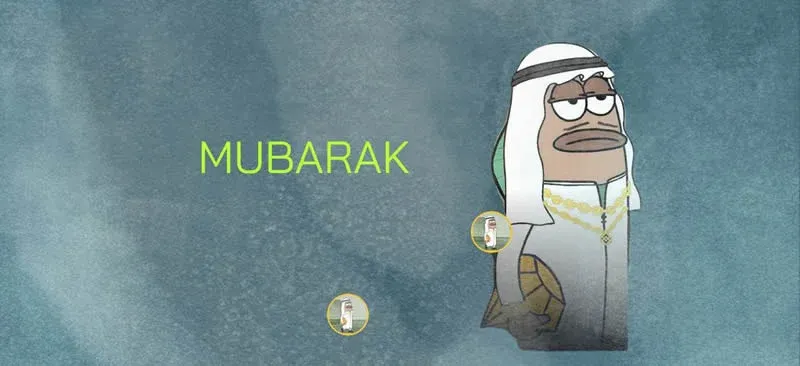 Gráfico de linha do preço da MUBARAK com marcações nos nós de 150 M e 200 M e linha do tempo
