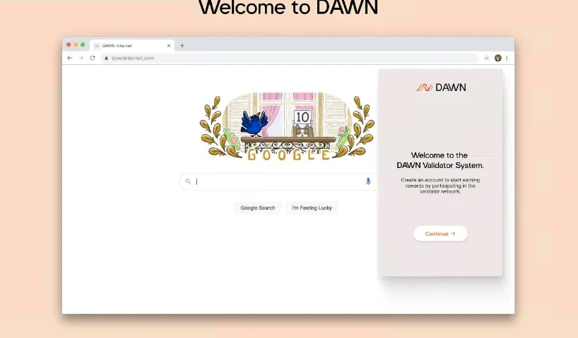 DAWN Validator Chrome 扩展界面 显示验证节点按钮