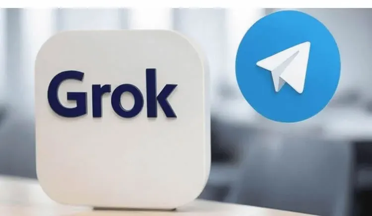 Telegram 界面显示 Grok AI 机器人聊天窗口