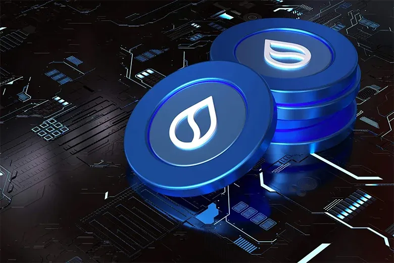 Logotipos e comparação das quatro DEX de contratos perpétuos na rede Sui