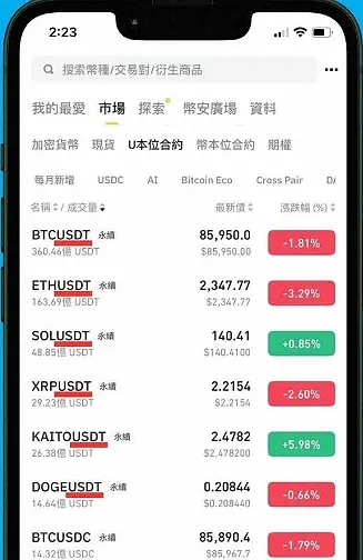 Página de depósito da Binance para Taiwan mostrando a opção de compra de USDT