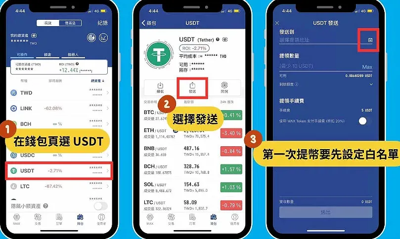Tela da conta Binance exibindo o saldo de USDT já creditado