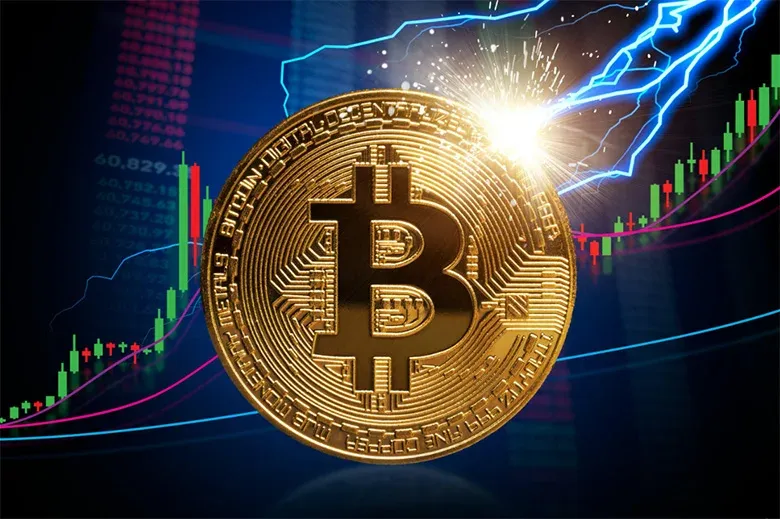 Gráfico de líneas de predicción del precio de Bitcoin mostrando la tendencia de 2026 a 2050