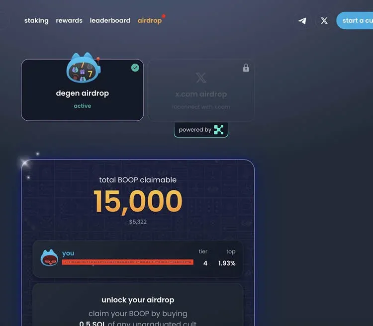 Yapper Leaderboard showing user rankings and rewards