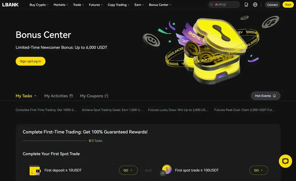 Screenshot of LBank Lab page