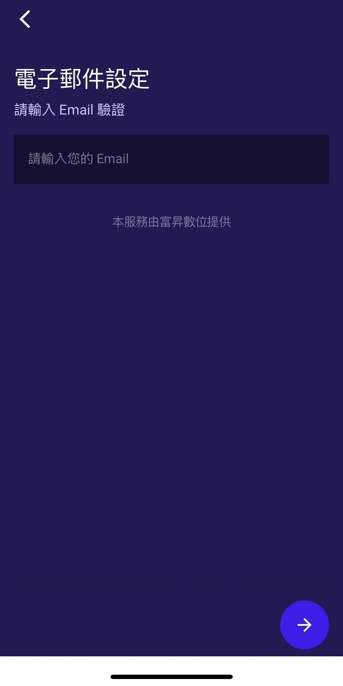 In‑app screen where you input the email verification code