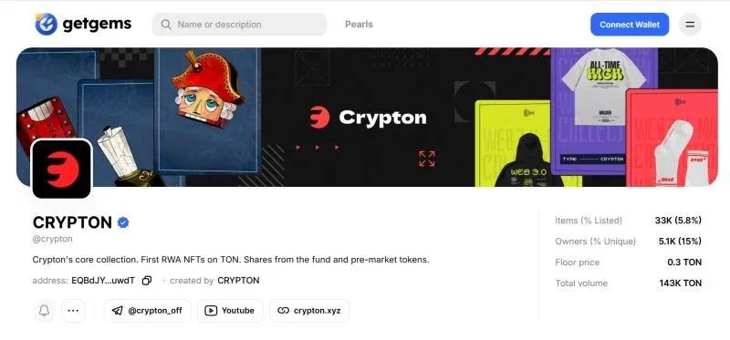 Preview of the CRYPTON series NFT on the TON network