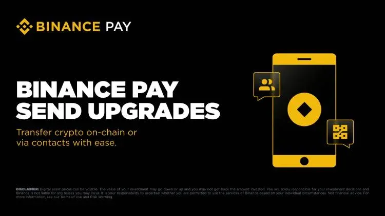 Interface móvel do Binance Pay exibindo pagamento via código QR