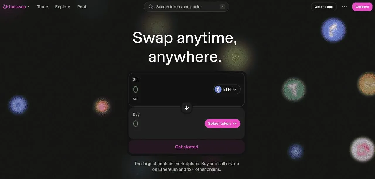 Logo da Uniswap e ícone do token UNI